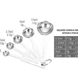 STAINLESS STEEL MEASURING SPOONS 5PCS/SET