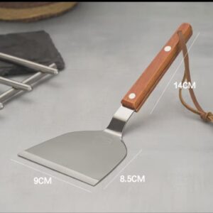 S/S TEPPANYAKI TURNER W/ WOODEN HANDLE