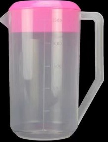 PP PITCHER WITH RED/BEIGE LID 2.5L